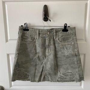 American Eagle Camo denim mini skirt